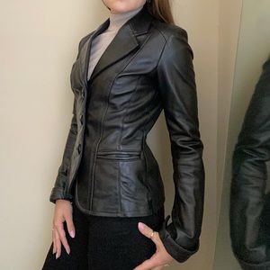 Black Leather Jacket Blazer